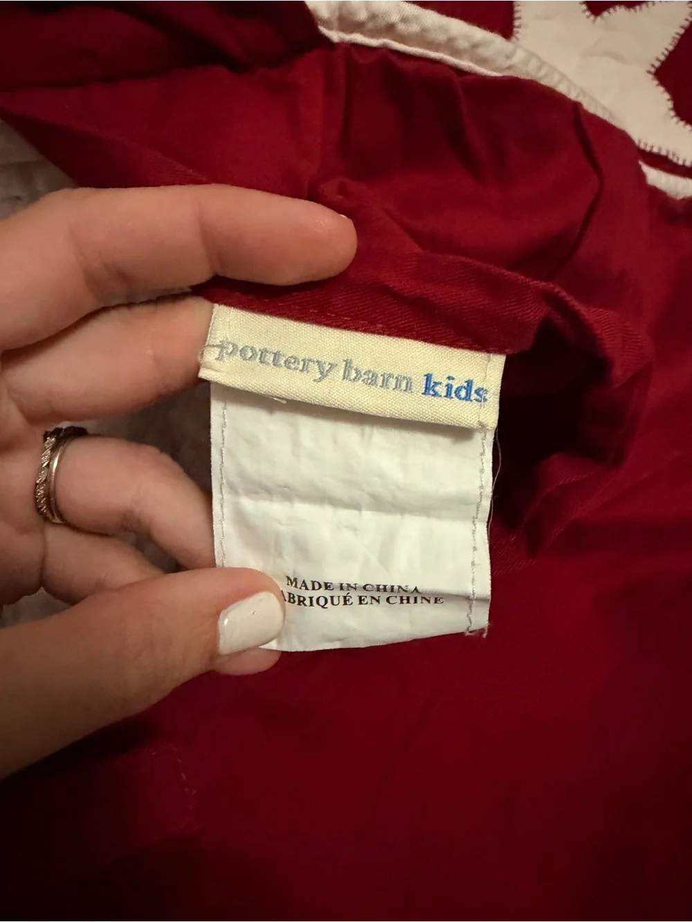 Pottery Barn Kids Red Star 100% Cotton Crib Quilt And Sham Vintage 2006